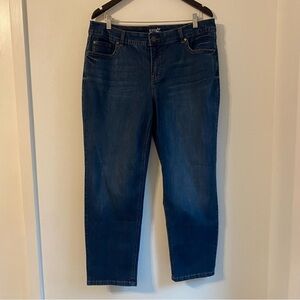 Terra & Sky 16W Petite Blue Jeans Womens Plus Size Straight Leg
